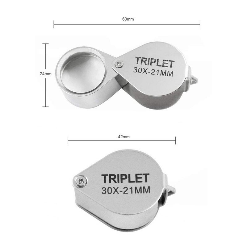 LHX Mini Folding 30x Magnifier, 21mm Jewelers Eye Magnifying Glass, Portable Handheld Tool, Ideal for Inspecting Tiny Objects, Gems, Diamonds, Great Gift for Kids - Image 2